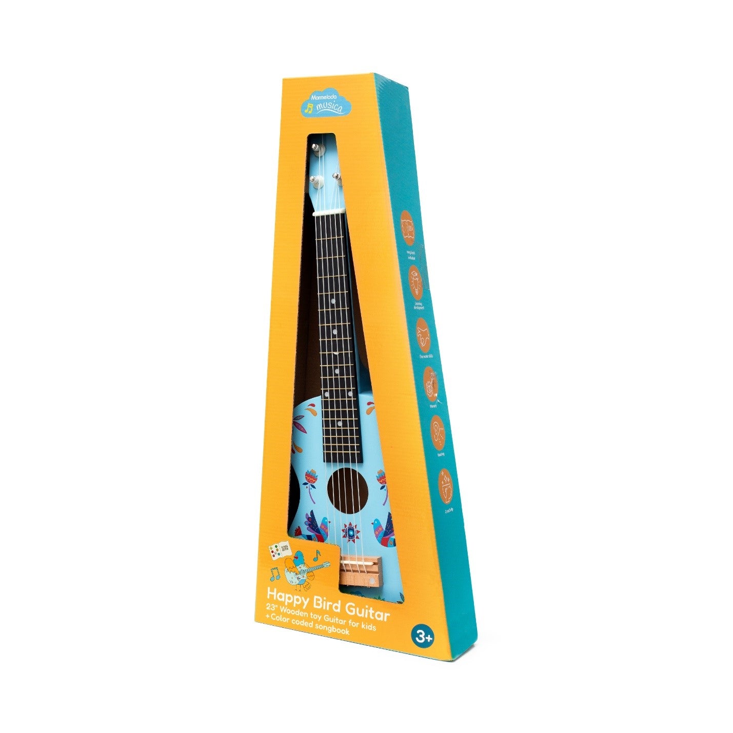 23” Happy Bird Blue Classic Guitar for Kids with 6 Strings